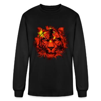 China - Men's Long Sleeve T-Shirt - black - Front