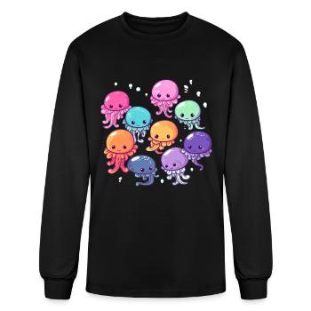 Jellyfish Shoal Sea Beach Meduse Marine Diver - Men's Long Sleeve T-Shirt - black - Front