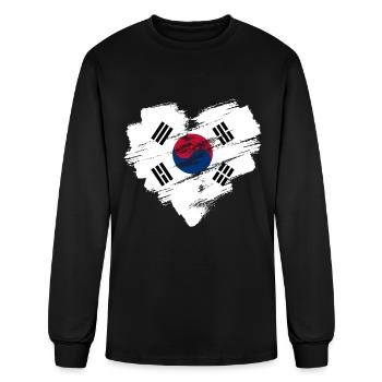 South Korea - Men's Long Sleeve T-Shirt - black - Front