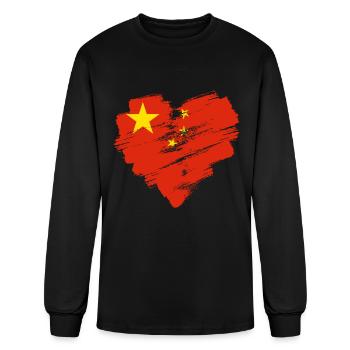 China - Men's Long Sleeve T-Shirt - black - Front