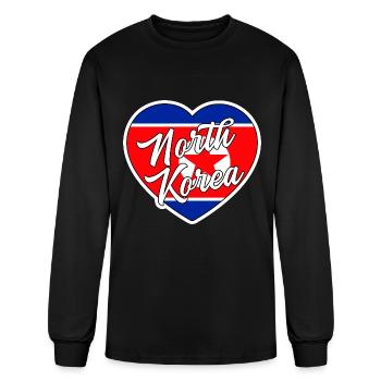North Korea - Men's Long Sleeve T-Shirt - black - Front