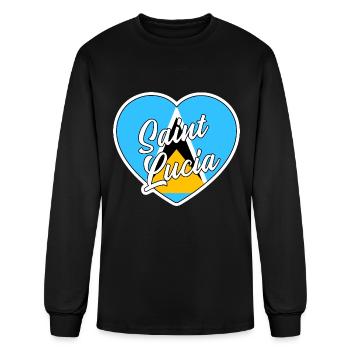 Saint Lucia - Men's Long Sleeve T-Shirt - black - Front