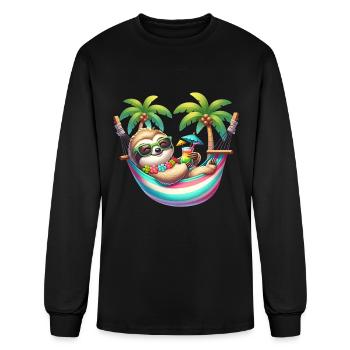 Sloth ist Chilling Vacation for a Slacker - Men's Long Sleeve T-Shirt - black - Front