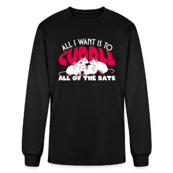 Rat Cuddling Rodent Cuddle Rat Lovers - Men's Long Sleeve T-Shirt - black - Front
