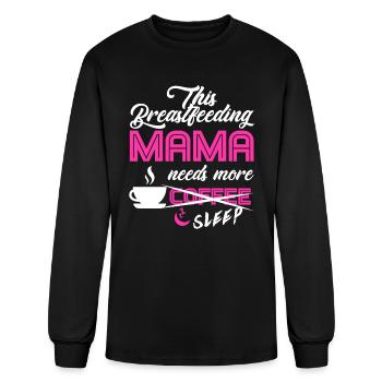 Breastfeeding Mom Mama Normalized Awareness - Men's Long Sleeve T-Shirt - black - Front