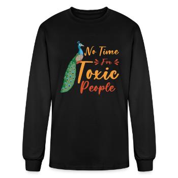 Peacock Positivity Peacock Fan Toxic People Nature - Men's Long Sleeve T-Shirt - black - Front