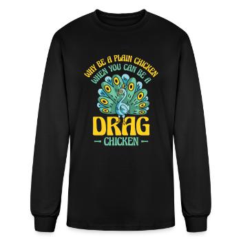 Peacock Positivity Drag Peacock Fan Inspirational - Men's Long Sleeve T-Shirt - black - Front