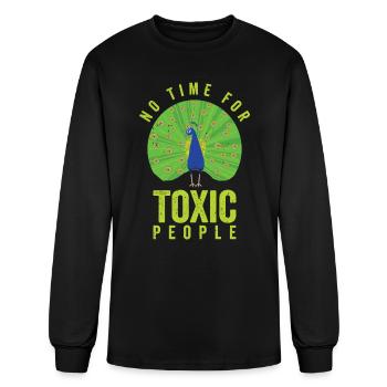 Peacock Positivity Peacock Fan Toxic People Nature - Men's Long Sleeve T-Shirt - black - Front