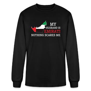 Nothing Scares Me Emirati Husband United Arab - Men's Long Sleeve T-Shirt - black - Front