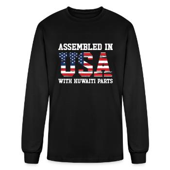 Born Kuwaiti Kuwait American USA Citizenship - Men's Long Sleeve T-Shirt - black - Front