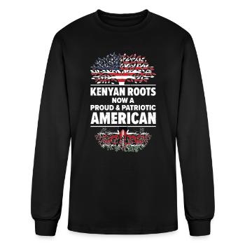 Born Kenyan Kenya American USA Citizenship - Men's Long Sleeve T-Shirt - black - Front