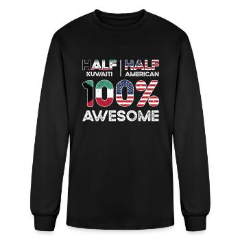 Born Kuwaiti Kuwait American USA Citizenship - Men's Long Sleeve T-Shirt - black - Front