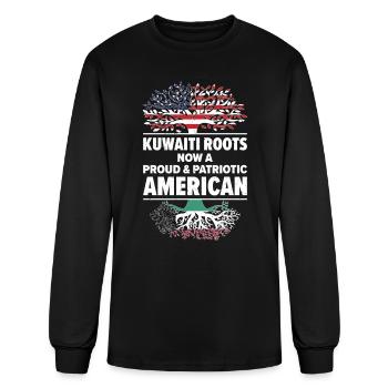 Born Kuwaiti Kuwait American USA Citizenship - Men's Long Sleeve T-Shirt - black - Front