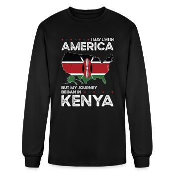 Born Kenyan Kenya American USA Citizenship - Men's Long Sleeve T-Shirt - black - Front