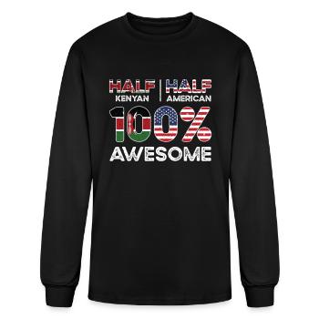 Born Kenyan Kenya American USA Citizenship - Men's Long Sleeve T-Shirt - black - Front