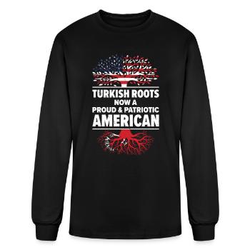 Né turc Turquie Citoyenneté américaine - T-shirt à manches longues Homme - noir - Devant