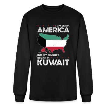 Born Kuwaiti Kuwait American USA Citizenship - Men's Long Sleeve T-Shirt - black - Front