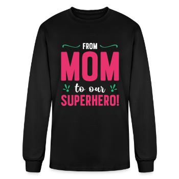 Mothers Day Super Mom Superhero Grandma Heroine - Men's Long Sleeve T-Shirt - black - Front