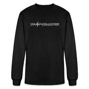 Stamp Collector Heartbeat Postal Stamp Collecting - Men's Long Sleeve T-Shirt - black - Front