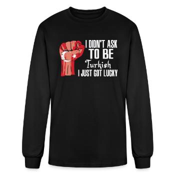 Fierté turque Drapeau turc Racines turques cultivées - T-shirt à manches longues Homme - noir - Devant