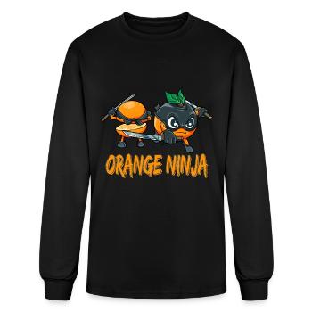 Orange Ninja Fruit Fruits Orange Juice - Men's Long Sleeve T-Shirt - black - Front