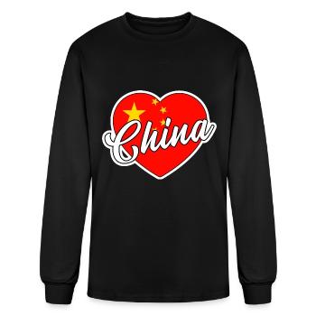 China - Men's Long Sleeve T-Shirt - black - Front