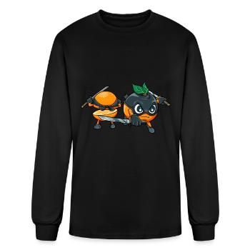 Orange Ninja Fruit Fruits Orange Juice - Men's Long Sleeve T-Shirt - black - Front