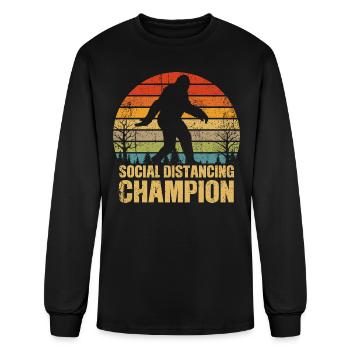 Social Distancing Champion - Men's Long Sleeve T-Shirt - black - Front