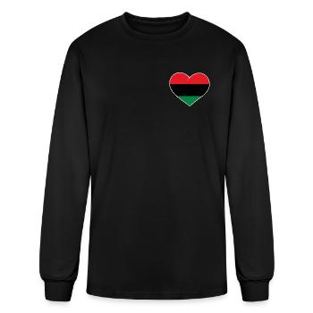 Juneteenth Pan African heart - Men's Long Sleeve T-Shirt - black - Front