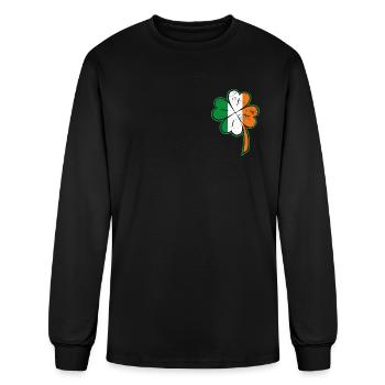 Saint Patrick’s Day shamrock irish flag - Men's Long Sleeve T-Shirt - black - Front