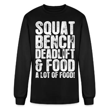Squat Bench Deadlift And Food - Men's Long Sleeve T-Shirt - black - Front