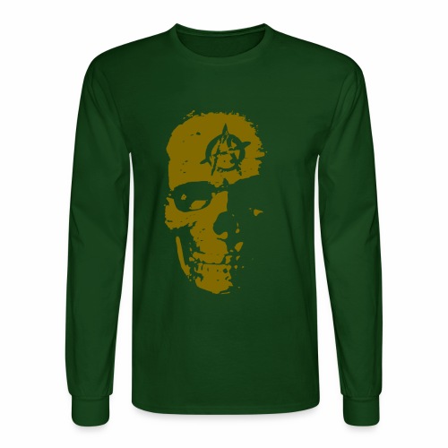 Anarchy Skull Gold Grunge Splatter Dots Gift Ideas - Men's Long Sleeve T-Shirt
