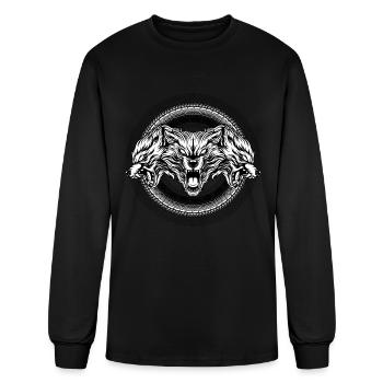 Multi head dog - Men's Long Sleeve T-Shirt - black - Front