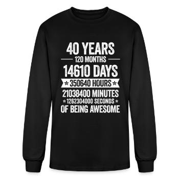 40 Years of Being Awesome Birthday 40 Bday - Men's Long Sleeve T-Shirt - black - Front
