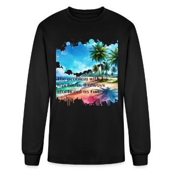 Trouble - Men's Long Sleeve T-Shirt - black - Front