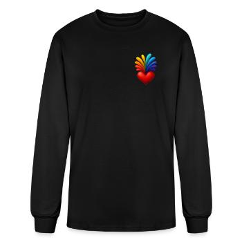 Rainbow Heart Burst ♥️ - Men's Long Sleeve T-Shirt - black - Front