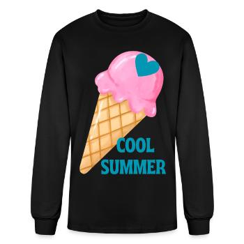Ice Cream Heart Summer Vibe - Men's Long Sleeve T-Shirt - black - Front