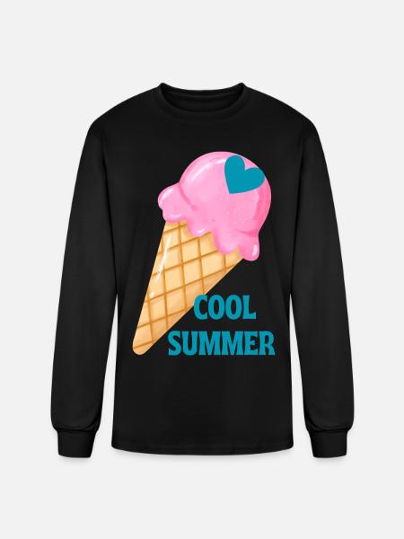 Ice Cream Heart Summer Vibe - Men's Long Sleeve T-Shirt - black