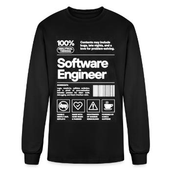 Funny Software Engineer T-Shirt  - Men's Long Sleeve T-Shirt - black - Front