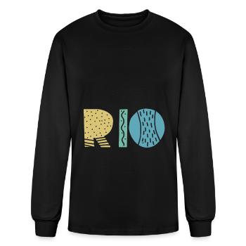 RIO. Sun. Beach. Summer. Pastel. Design. - Men's Long Sleeve T-Shirt - black - Front