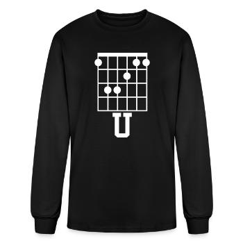 Funny F Chord U Fuck Guitarist Player Gift - Men's Long Sleeve T-Shirt - black - Front