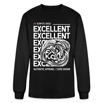 since 2021 EXCellent authntic apparel core denim - Men's Long Sleeve T-Shirt - black - Front