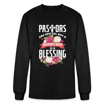 Pastor's Wife Pastors Wife Gift Idea - Men's Long Sleeve T-Shirt - black - Front