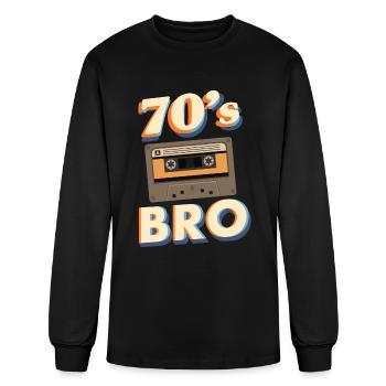 70's Bro 70's Party Costume 70's Party Outfit - Men's Long Sleeve T-Shirt - black - Front