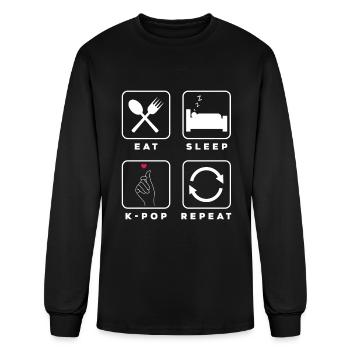 K-Pop K-Drama Korean Pop Music - Men's Long Sleeve T-Shirt - black - Front