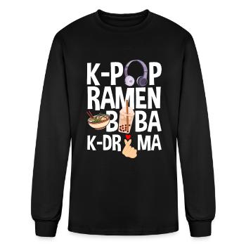 K-Pop K-Drama Korean Pop Music - Men's Long Sleeve T-Shirt - black - Front