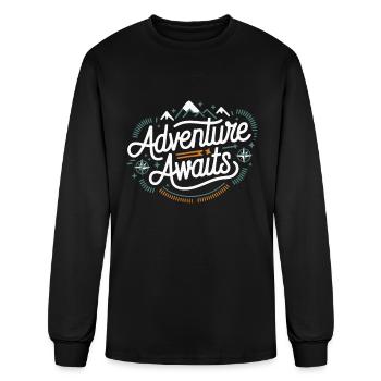 Adventure Awaits - motif for explorers - Men's Long Sleeve T-Shirt - black - Front