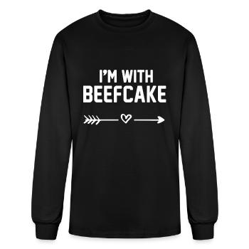 I'm with Beefcake <--- Boyfriend Girlfriend Couple - Men's Long Sleeve T-Shirt - black - Front