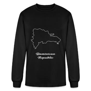 Dominican Republic Map Map - Men's Long Sleeve T-Shirt - black - Front