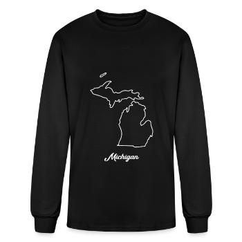 Michigan map - Men's Long Sleeve T-Shirt - black - Front